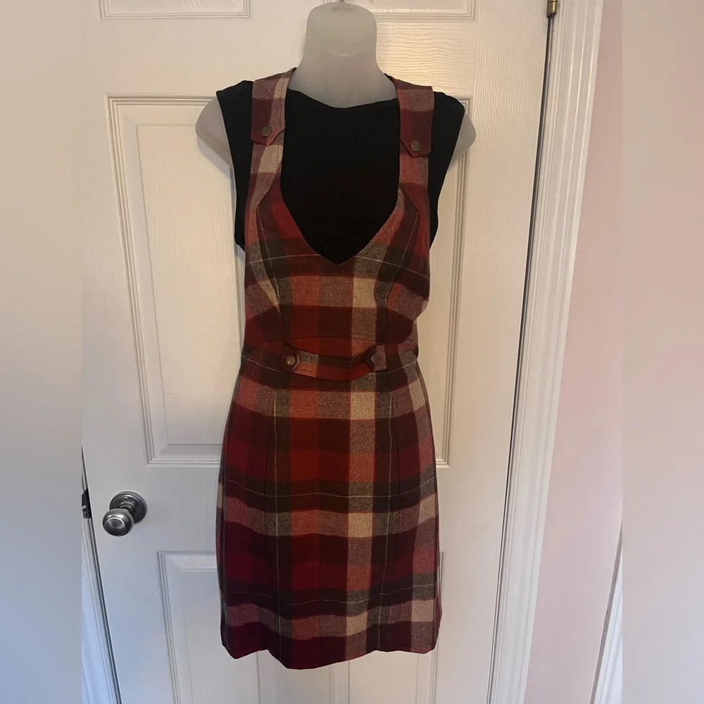 Pendleton Red and Black Plaid Mini Dress - Picture 1 of 8